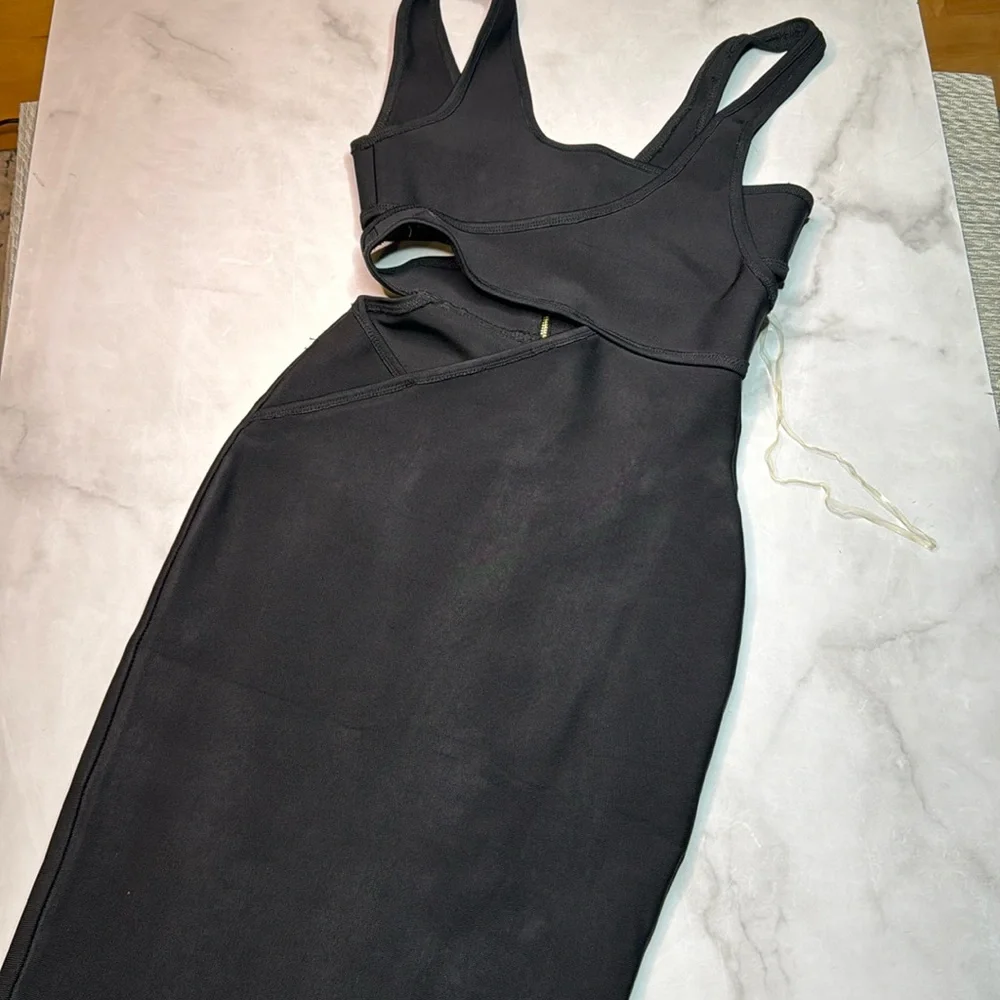 House of CB London Miya Black Bandage Cut Out Dress - Picture 3 of 6